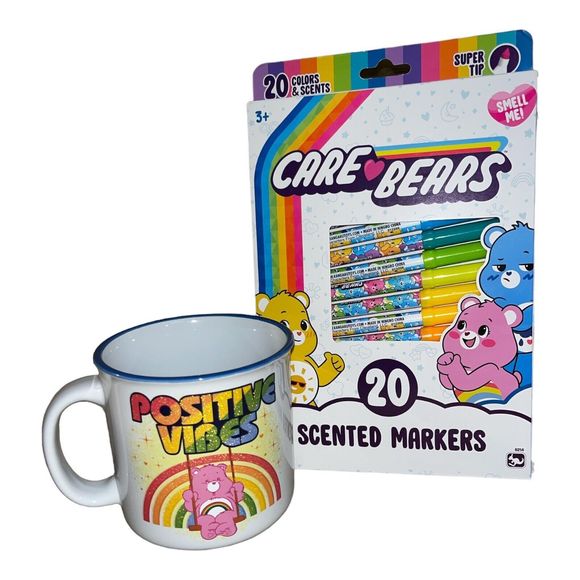 Care Bear Bundle: 20 Scented Markers & Care Bear Mug NWT - Picture 1 of 4